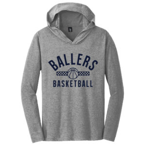 PV Ballers BB Men Perfect Triblend Long Sleeve Hoodie Tee-Grey Frost