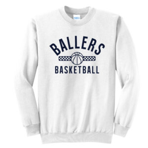 PV Ballers BB Unisex Fleece Crewneck Sweatshirt-White