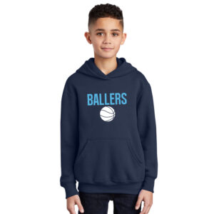 PV Ballers BB Youth Fleece Hooded Sweatshirt-Navy