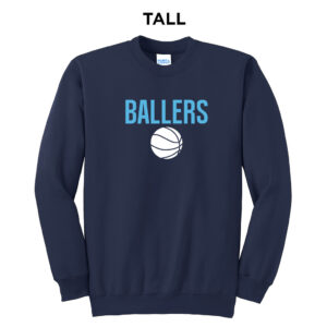 PV Ballers BB Tall Fleece Crewneck Sweatshirt-Navy