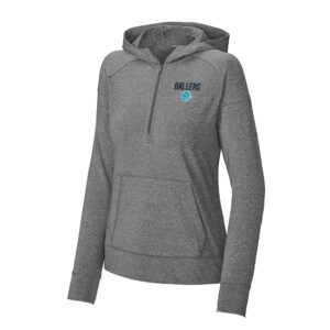 PV Ballers BB Sport-Tek Ladies Sport-Wick Stretch 1/2-Zip Hoodie-Charcoal Grey Heather