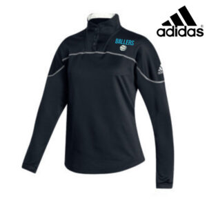 PV Ballers BB Adidas Women Stadium 1/4 Snap Long Sleeve- Black (S, L, 2x)