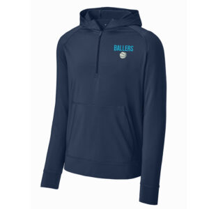 PV Ballers BB Sport-Tek Men Sport-Wick Stretch 1/2-Zip Hoodie-Navy