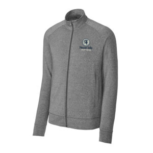 PV Trap Team Sport-Tek men Sport-Wick Stretch Full-Zip Cadet Jacket-Charcoal Grey Heather