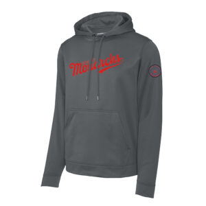 QC Monarchs BB Sport-Tek Sport-Wick Fleece Hooded Pullover Men-Dark Smoke Grey