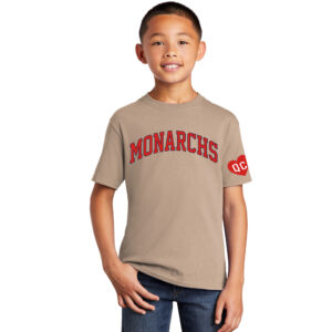 QC Monarchs BB Youth Cotton Short Sleeve Tee-Sand