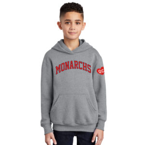 QC Monarchs BB Youth Fleece Hooded Sweatshirt-athletic Heather