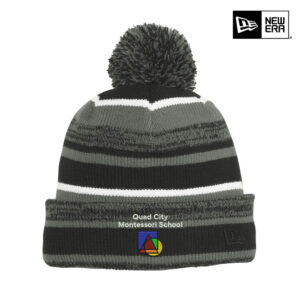 QC Montessori School New Era Sideline Beanie stocking cap-Black/Graphite
