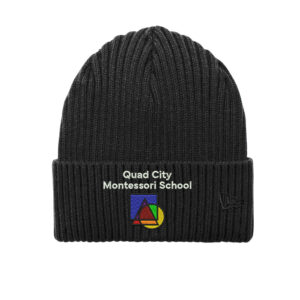 QC Montessori School New Era Core Classic thick rib knit Cuff Beanie stocking cap-Black
