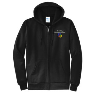 QC Montessori School Unisex Classic Full-Zip Hooded Sweatshirt-Black