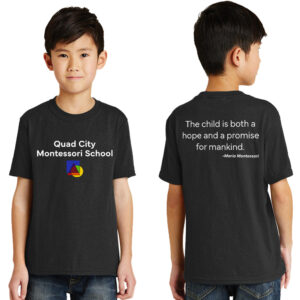 QC Montessori School Youth Short Sleeve Tee-Black