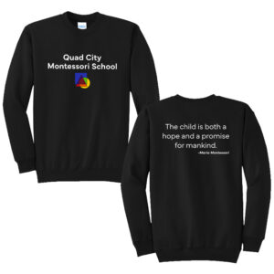 QC Montessori School Unisex Core Fleece Crewneck Sweatshirt-Black