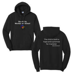 QC Montessori School Unisex Fleece Hooded Sweatshirt-Black