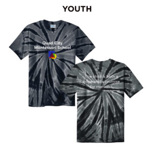 QC Montessori School Youth Short Sleeve Tie Dye Tee-Black