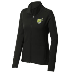 QC Strikers Sport Tek Ladies Sport Wick Flex Fleece Full Zip-Black