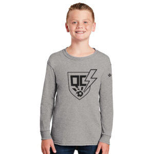 QC Strikers Youth Cotton Long Sleeve Tee-athletic Heather