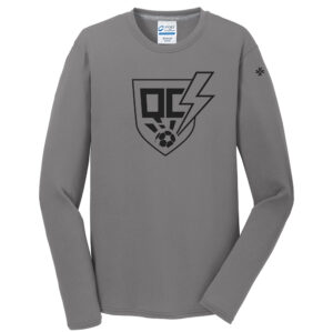 QC Strikers Men Long Sleeve Essential Blended Performance Tee-Medium Grey