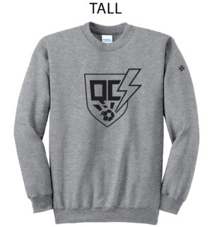 QC Strikers Tall Crewneck Sweatshirt-Athletic Heather