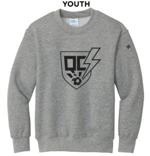 QC Strikers Youth Crewneck Sweathirt-Athletic Heather