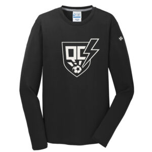 QC Strikers Men Long Sleeve Essential Blended Performance Tee-Black