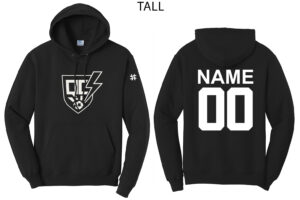 QC Strikers Tall Fleece Hooded Sweatshirt-Black