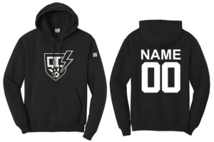 QC Strikers Unisex Fleece Hooded Sweatshirt-Black