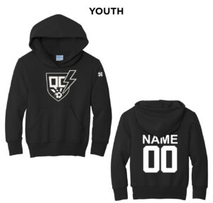 QC Strikers Youth Fleece Hooded Sweatshirt-Black