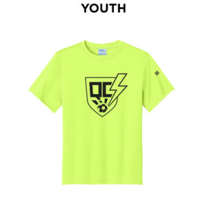 QC Strikers Youth Performance Tee-Neon Yellow