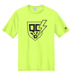QC Strikers Men Performance Short Sleeve Tee-Neon Yellow