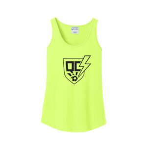QC Strikers Port and Company Ladies 100% Cotton Tank Top-Neon Yellow