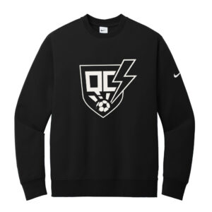QC Strikers Nike Club Fleece Sleeve Swoosh Crew Men-Black