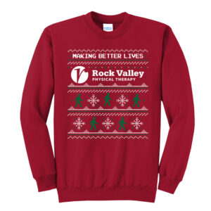 Rock Valley Unisex Fleece Crewneck Sweatshirt-Red