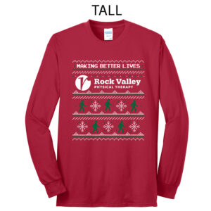 Rock Valley Tall Cotton Long Sleeve Tee-Red