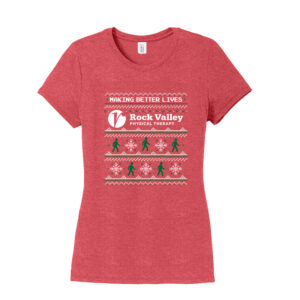 Rock Valley District Made LADIES Perfect Tri Crew Tee-Red Frost