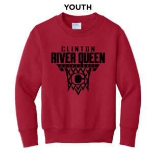 River Queen BB Youth Fleece Crewneck Sweatshirt-Red