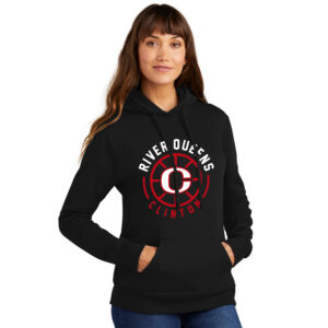 River Queen BB Ladies Core Fleece Pullover Hooded Sweatshirt-Black