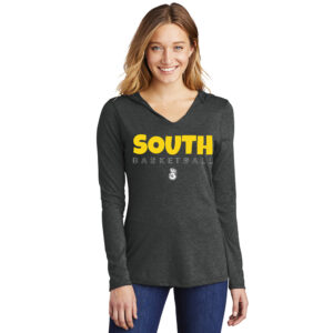 South Basketball District Made Ladies Perfect Tri Long Sleeve Hoodie-Black Frost