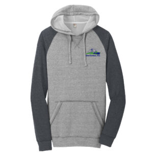 Skyline District Mens Lightweight Fleece Raglan Hoodie-Heather Grey/Heather Charcoal