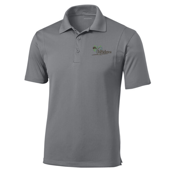 The Bridges Sport-Tek Men Micropique Sport-Wick Polo-Grey Concrete