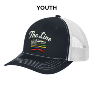 The Line Port Authority Youth Snapback Trucker Cap-Navy/White