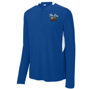 The Line Sport-Tek Men Club 1/4-Zip Pullover-Royal/White