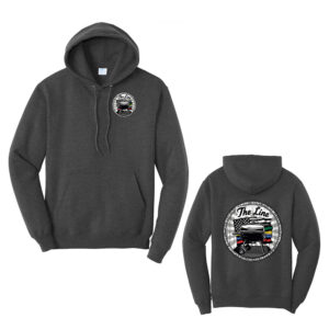 The Line Unisex Fleece Hooded Sweatshirt-Black Heather