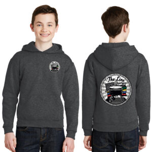 The Line Youth Pullover Hooded Sweatshirt-Black Heather