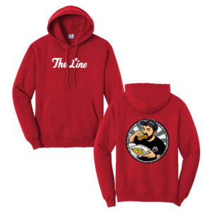 The Line Unisex Fleece Hooded Sweatshirt-Red