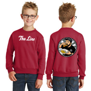 The Line Youth Fleece Crewneck Sweatshirt-Red