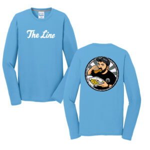 The Line Men Long Sleeve Essential Blended Performance Tee-Aquatic Blue
