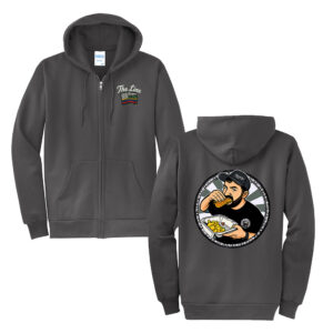 The Line Unisex Classic Full-Zip Hooded Sweatshirt-Charcoal Grey