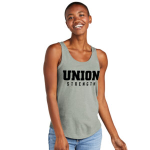 Union Strength District Women’s Perfect Tri Relaxed Tank-Heathered Grey