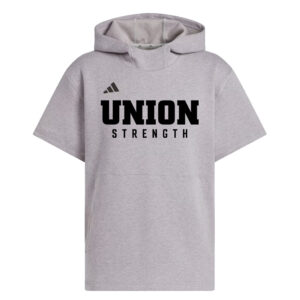 Union Strength Adidas Adult Dugout NWV Short Sleeve Hoodie- Medium Grey Heather