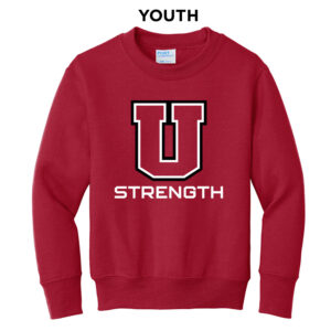 Union Strength Youth Fleece Crewneck Sweatshirt-Red